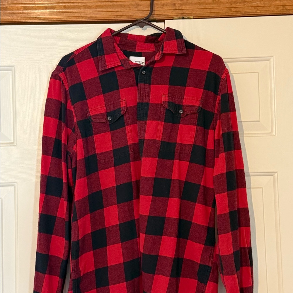 Red and Black Checkered Men's Shirt